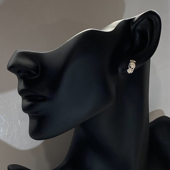 Silver Plated Copper Cherry Blossom Branch Earrings - Picture 3 of 6